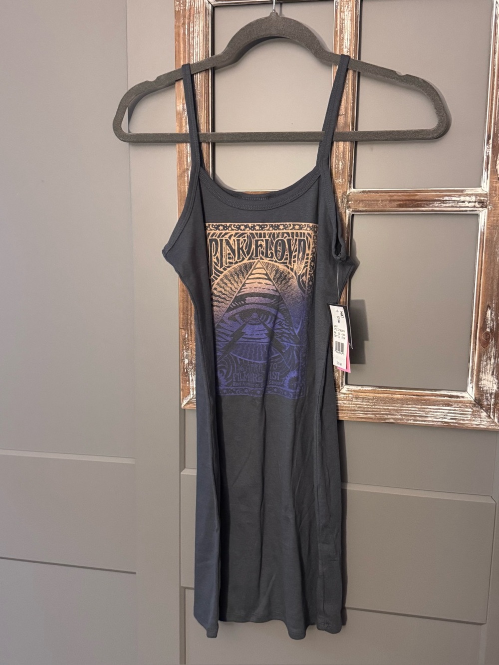 Grayson Threads Black Mini Dress with Purple and Gold Graphic